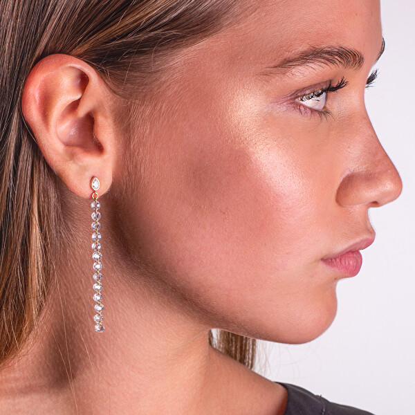 Dlouhé třpytivé náušnice se zirkony AL5059.01.000