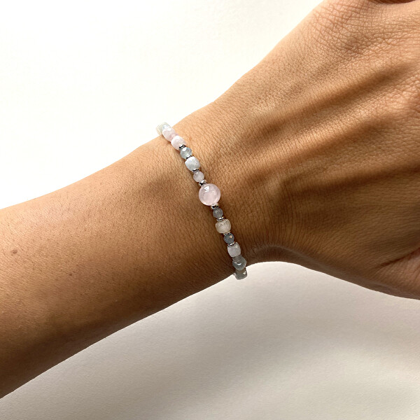 Verspieltes Perlenarmband aus Morganit AL3769-Argento