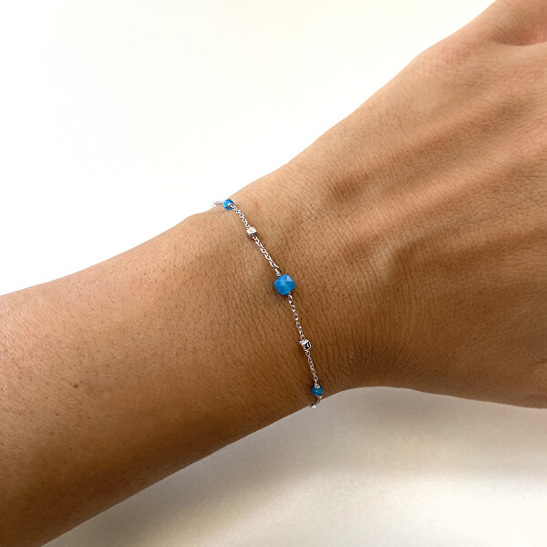 Bracciale in argento con perline di apatite AL4099-Argento-Apatite