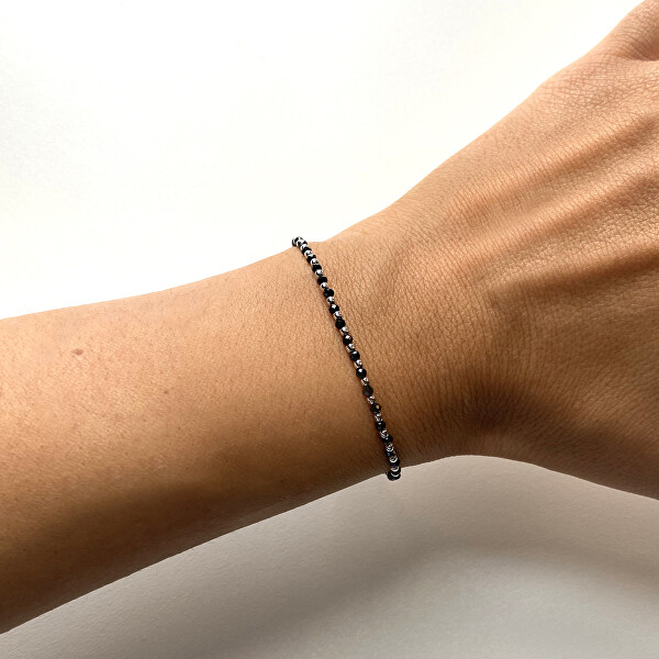 Schwarzes Spinell-Perlenarmband AL1235-Argento-Spinello