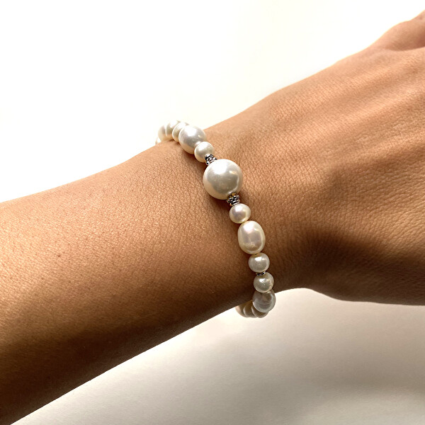 Bracciale con perle di fiume AL4543-Argento