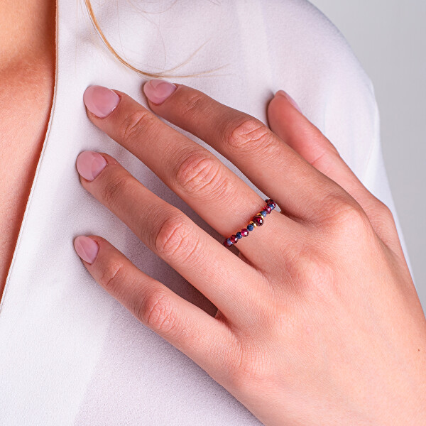 Korálkový prsten z granátu a safíru AL5239.01.000.D