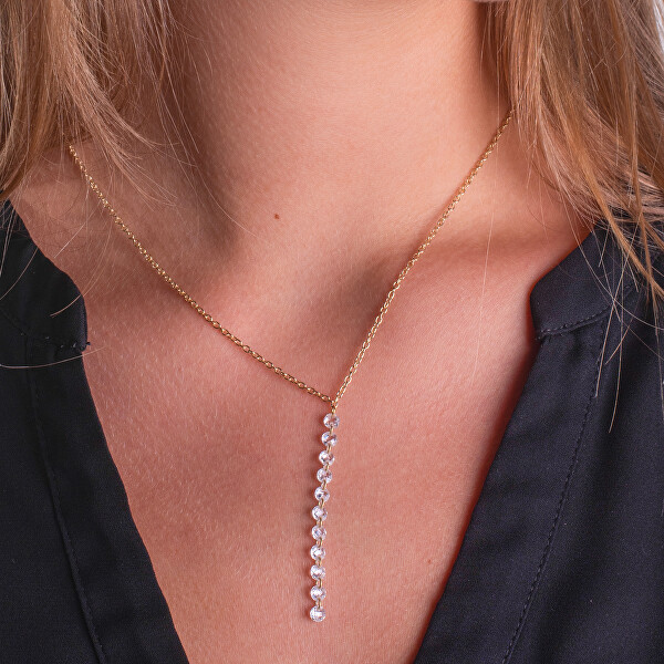 Nepřehlédnutelný pozlacený náhrdelník se zirkony AL5055.01.000