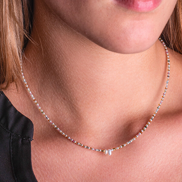 Perlový náhrdelník s barevnými korálky turmalínu AL4658.01.000