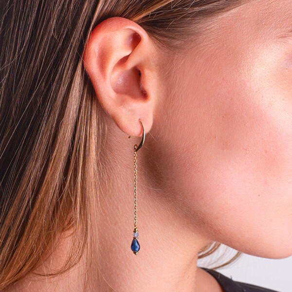 Pozlacené dlouhé náušnice se zirkonem a krystalem AL5226.01.000