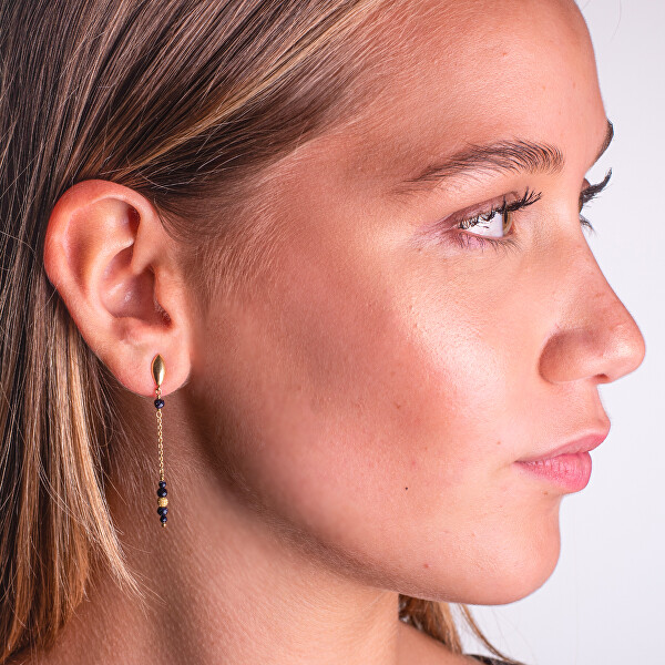 Pozlacené řetízkové náušnice se syntetickým pískovcem AL5249.01.000