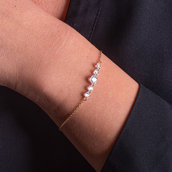 Pozlacený dámský náramek s čirými zirkony AL4841.01.000