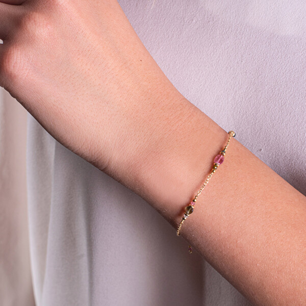 Pozlacený náramek s barevnými korálky turmalínu AL5279.01.000