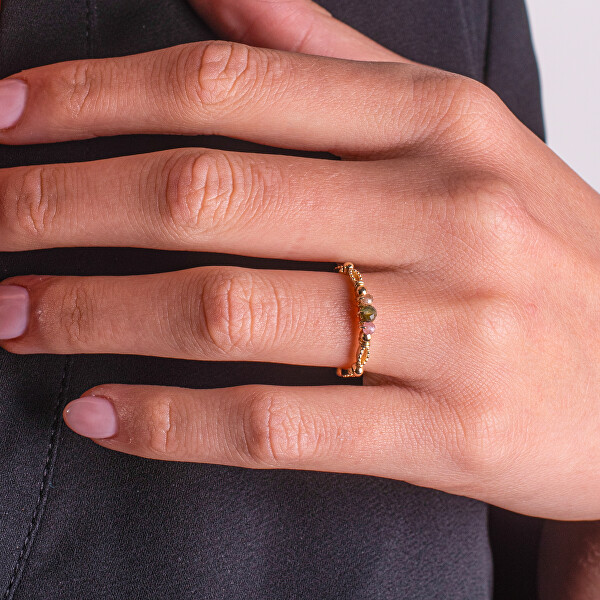 Pozlacený otevřený prsten s turmalínem AL4787.01.000