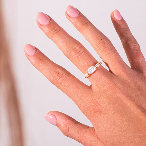 Překrásný kuličkový prsten s pravými perlami AL5117.01.000.D