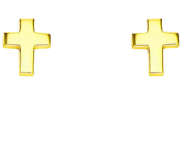 Elegantné pozlátené náušnice v tvare krížikov Cross ORCROG