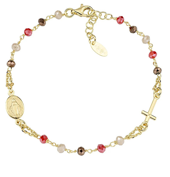 Pozlacený náramek s barevnými krystaly Rosary BROGMM3