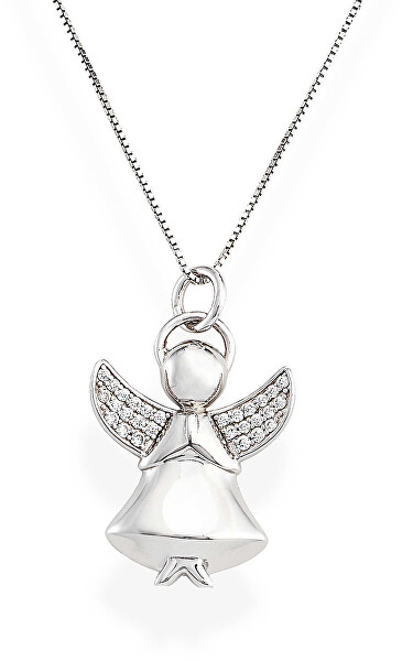 Jemný stříbrný náhrdelník se zirkony Angels A2BB (řetízek, přívěsek)