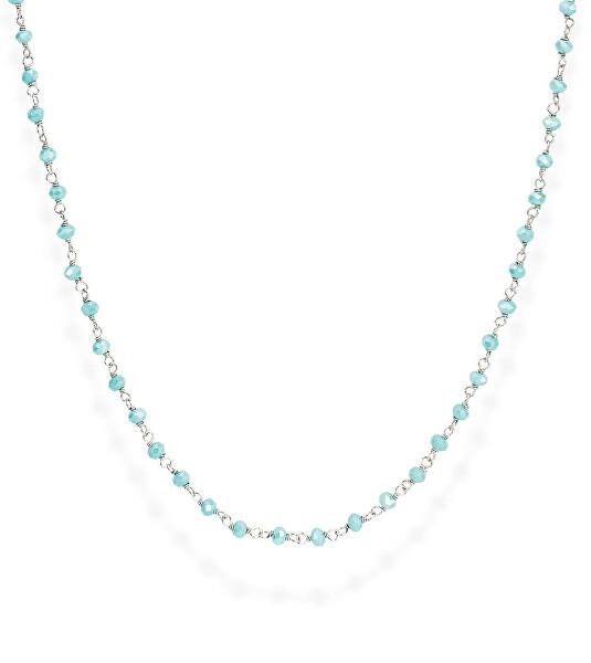 Něžný stříbrný náhrdelník se světle zelenými krystaly Romance CLBT