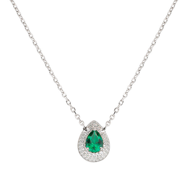 Očarujúce strieborný náhrdelník so zirkónmi Diamonds CLGOBVBZ (retiazka, prívesok)