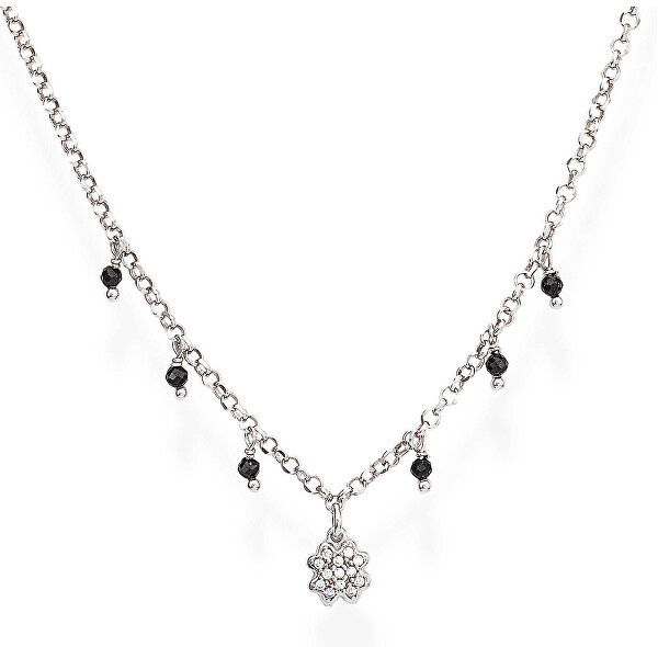 Originální stříbrný náhrdelník se zirkony a krystaly Romance CLQBNZ
