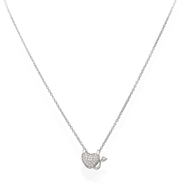 Originální stříbrný náhrdelník se zirkony CLHDBB (řetízek, přívěsek)