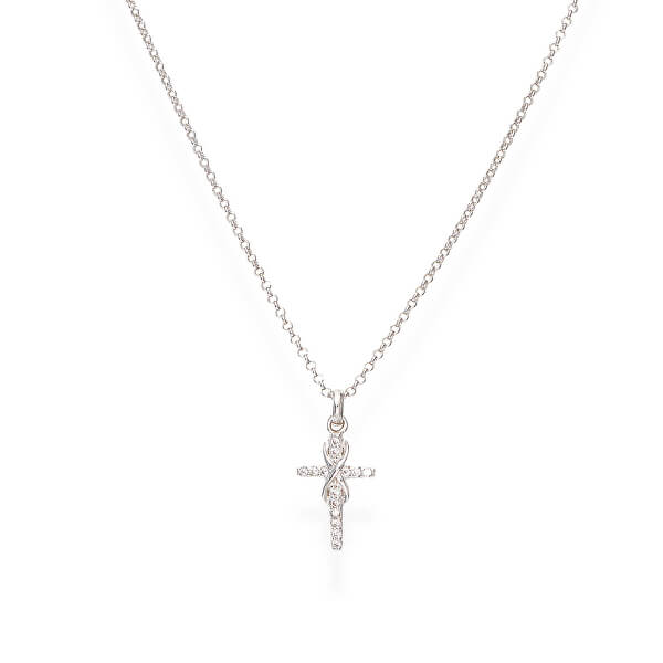 Originální stříbrný náhrdelník se zirkony Infinity CLCRINBB