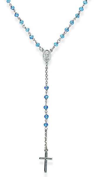 Originální stříbrný náhrdelník Sky Blue Crystal CROBC4