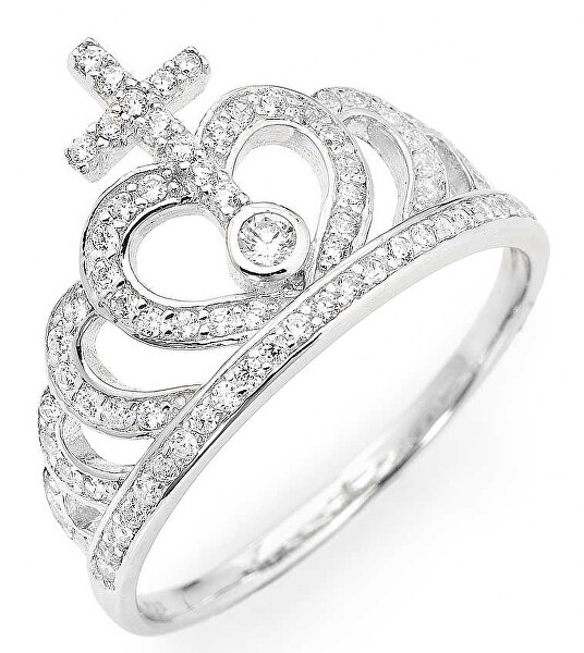 Originálne strieborný prsteň so zirkónmi Crowns AC2