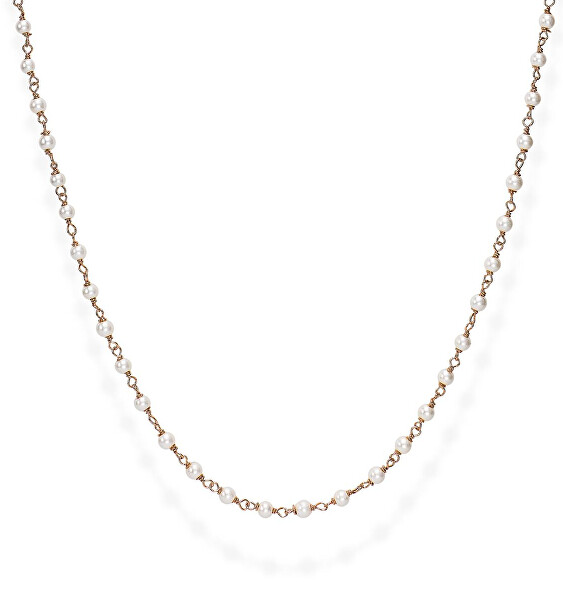 Pozlacený náhrdelník s perličkami Romance CLRP45