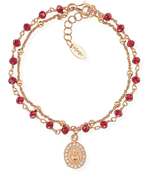 Rosévergoldetes Armband mit Kristallen und Anhänger Sacred Heart BRSCRR