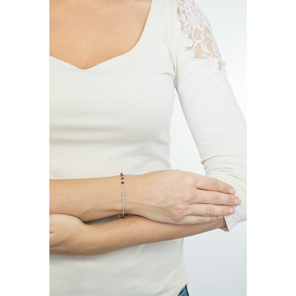 Elegante bracciale in argento con cristalli Rosary BROBR3