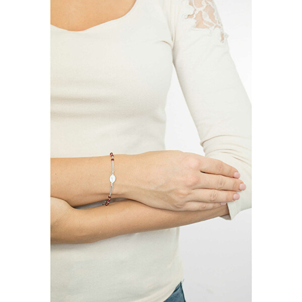 Elegantní stříbrný náramek s krystaly Rosary BROBR3