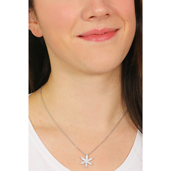 Krásný stříbrný náhrdelník se zirkony Flower of Life CLFLLIBNZ3 (řetízek, přívěsek)