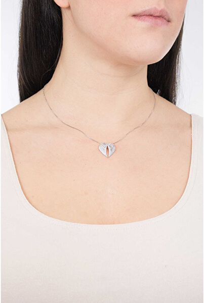 Originální stříbrný náhrdelník se zirkony Angels CLWH3