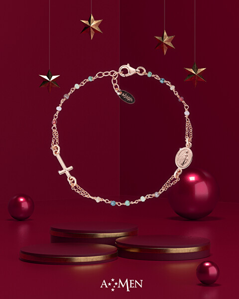 Originální stříbrný náramek s krystaly Rosary BROBC3