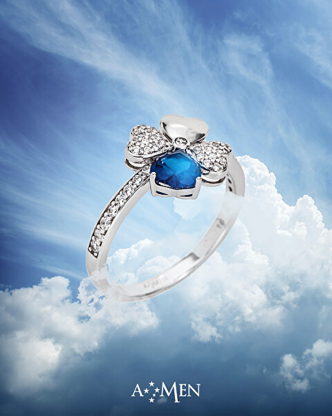 Originální stříbrný prsten se zirkony Love RQUBB