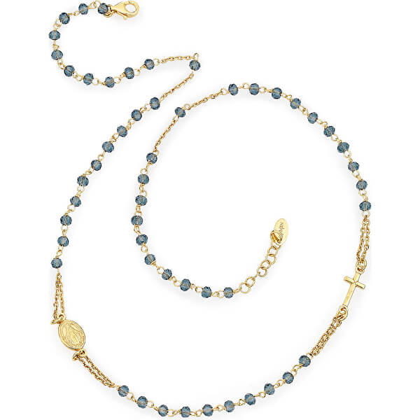 Pozlátený strieborný náhrdelník s kryštálmi Rosary CROGBL3