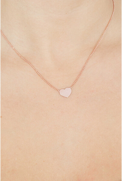 Ružovo pozlátený strieborný náhrdelník Pray, Love CLHR3