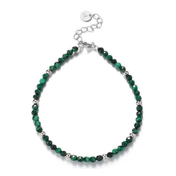 Elegantní minerální náramek s malachitem POL-B07-2S/20L