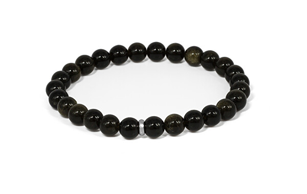 Korálkový náramek z obsidiánu MINK142/20