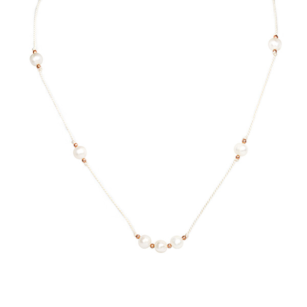 Bellissima collana in cordino con perle HE03K3RG-WH