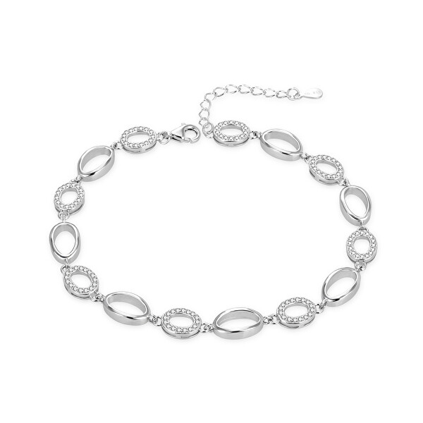 Moderno bracciale in argento con zirconi AGB775/21