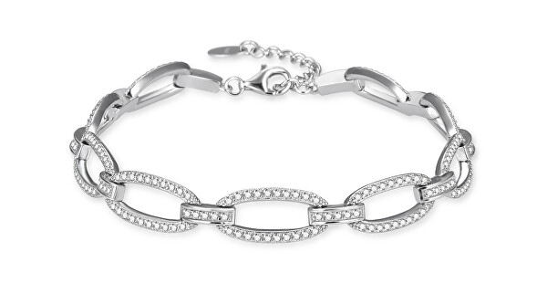 Moderno bracciale in argento con zirconi AGB779/21