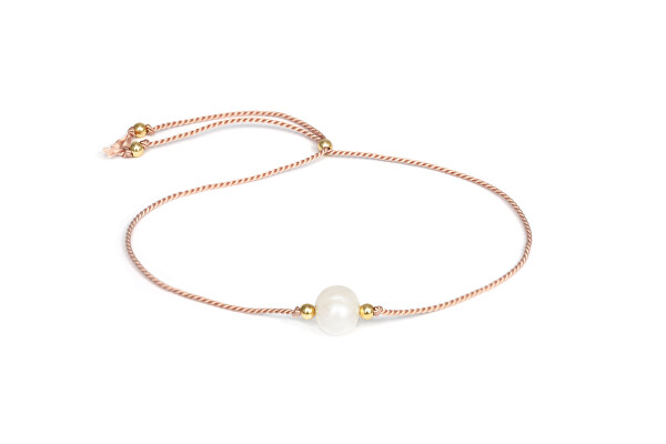 Bracciale raffinato in corda con perla di fiume HE05R3G-LP