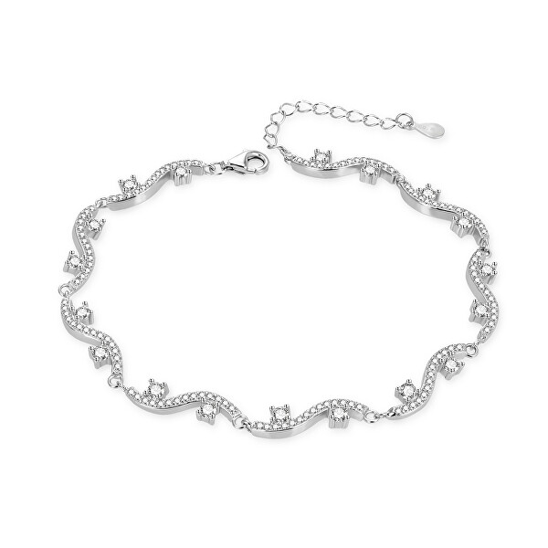 Glitzernder Silberarmband mit klaren Zirkonen AGB774/21