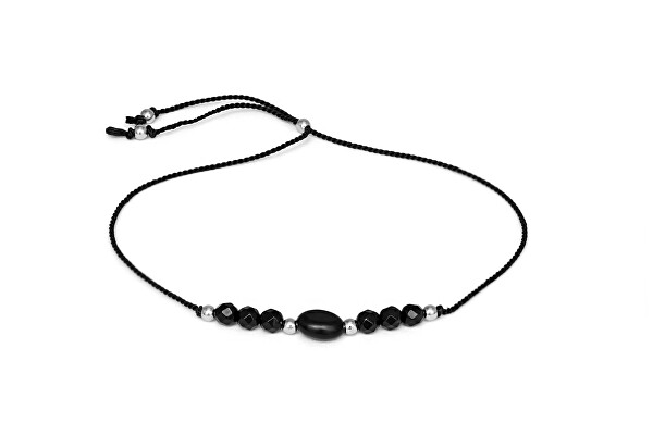 Bracciale in cordino con perline di onice HE18R3S-BK