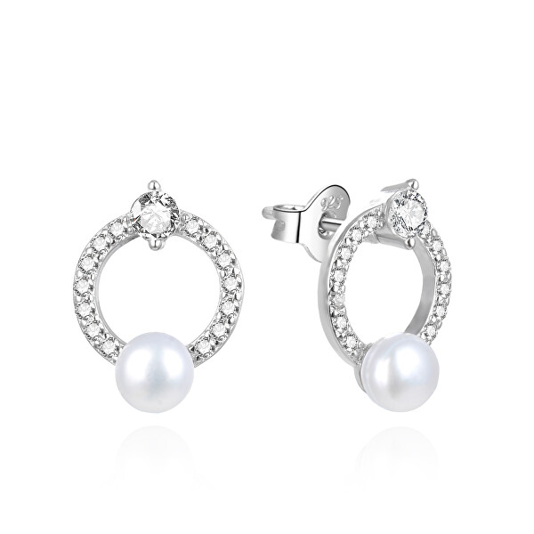 Eleganti orecchini in argento con perle AGUP3494P