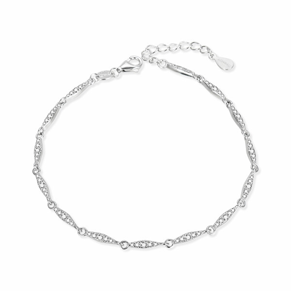 Glitzerndes Silberarmband mit Zirkonen AGB757/21