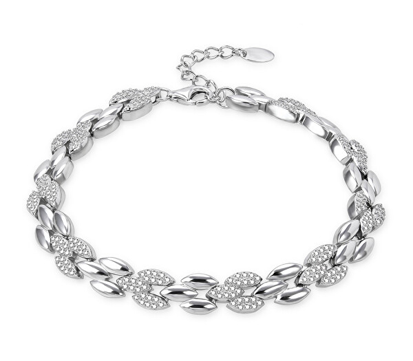 Unverwechselbares Silberarmband mit Zirkonen AGB758/21