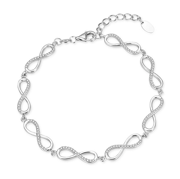 Bracciale in argento con zirconi Infinito AGB781/21