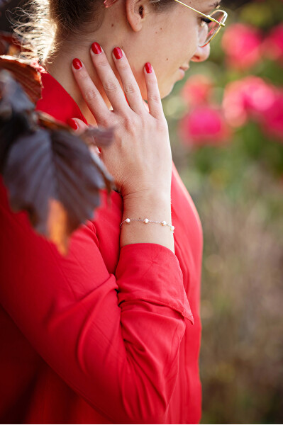 Splendido bracciale in argento con perle AGB784/21P