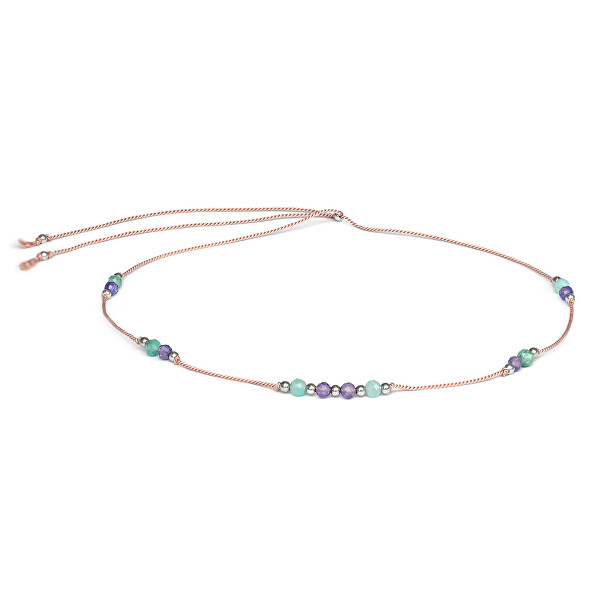 Collana in cordino con amazzonite e ametista HE25K3S-LP