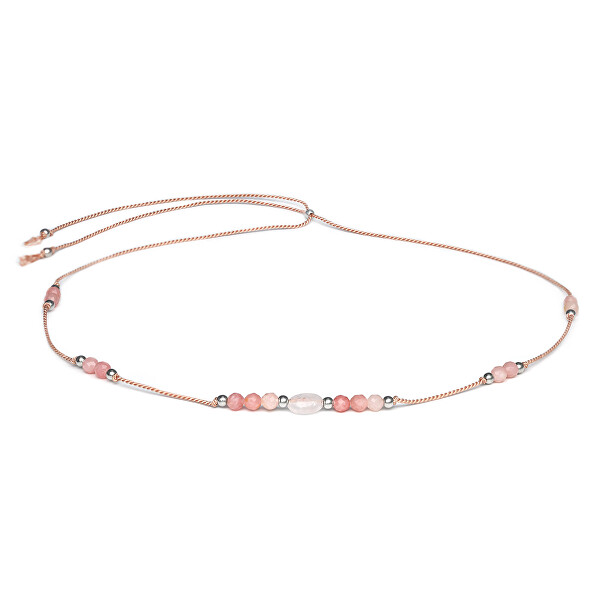 Collana in cordino con angelite e quarzo rosa HE13K3S-LP