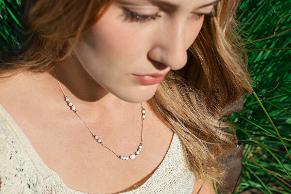 Collana in cordino con perline di howlite HE15K3S-LP